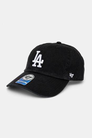 Dětská bavlněná kšiltovka 47 brand MLB Los Angeles Dodgers černá barva, s aplikací, B-RGW12GWS-BKJ_KIDS