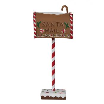 Hnědá kovová dekorace schránky Santa - 14*8*37 cm 6Y5629