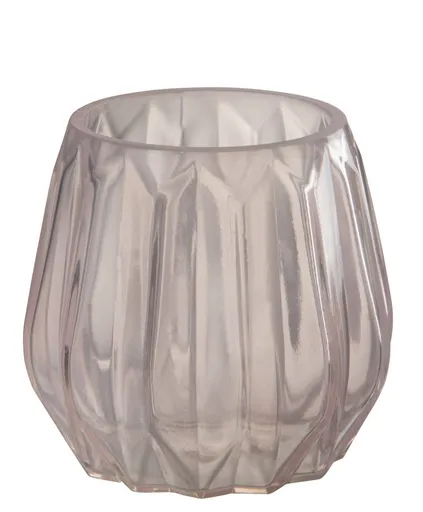 Světle růžový skleněný svícen Anna - 10*10*10 cm 71633