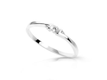 Cutie Jewellery Minimalistický prsten z bílého zlata se zirkony Z6714-3053-10-X-2 60 mm