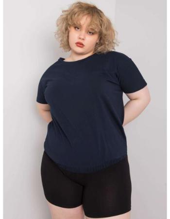 Dámská halenka s žebrovaným pasem ADDYSON námořnická modrá plus size 