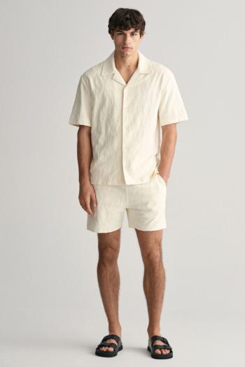 TEPLÁKOVÉ ŠORTKY GANT TERRY JACQUARD SHORTS CREAM