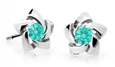 Cutie Jewellery Dětské náušnice z bílého zlata C2201-30-X-2 světle zelená