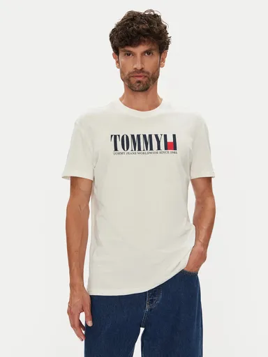 Tommy Jeans pánské bílé triko DM0DM21941 S