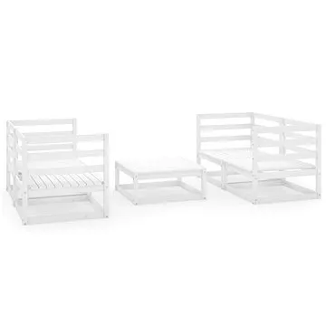 5dílná zahradní sedací souprava bílá masivní borové dřevo , 3075255 (3075255)