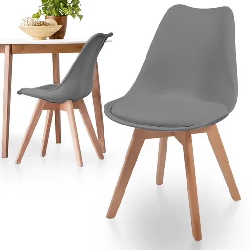 80461 MIADOMODO Sada jídelních židlí, šedá, 2 kusy