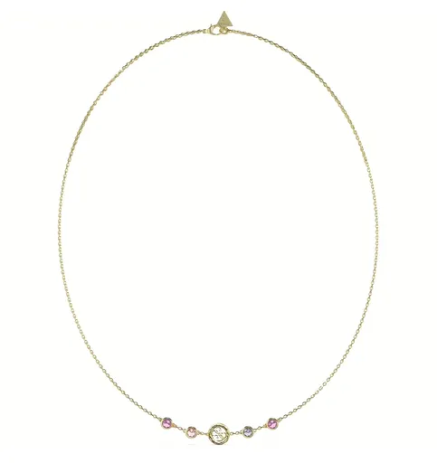 Guess Luxusní pozlacený náhrdelník s krystaly Petra JUBN05097JWYGFCT/U