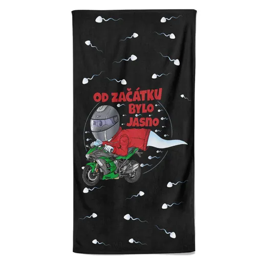 Osuška Motorkářská spermie (Velikost osušky: 70x140cm)
