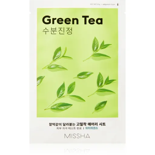 Missha Airy Fit Green Tea zklidňující plátýnková maska se zeleným čajem 19 g