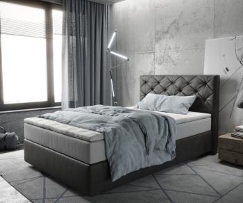 Boxspring postel Dream-Great 120x200 cm mikrovlákno antracitová