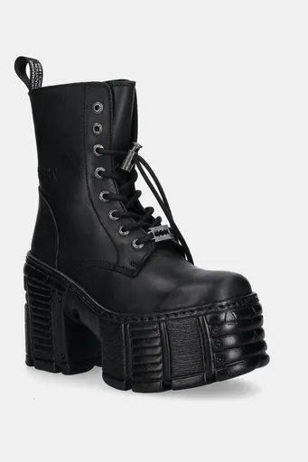 Kožené kotníkové boty New Rock CRUST NEGRO, TOWER MAX