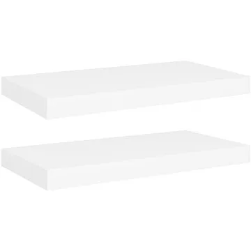 Shumee plovoucí nástěnné 2 ks bílé 50×23×3,8 cm MDF, 323809 (323809)