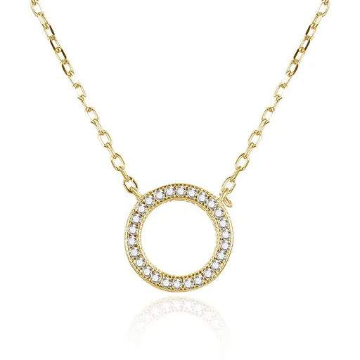 MOISS Půvabný pozlacený náhrdelník Kruh se zirkony N0000606