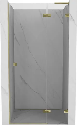 MEXEN/S Lunar L sprchové dveře křídlové pravé 105, transparent, zlatá 834L-105-000-50-00-P