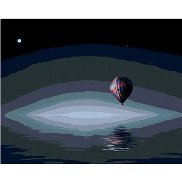 Diamondi - Diamantové malování - HORKOVZDUŠNÝ BALON NAD OCEÁNEM, 40x50 cm, bez rámu a bez vypnutí pl (605503A)