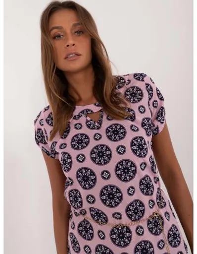 Dámská halenka s řetízkovými detaily světle růžová