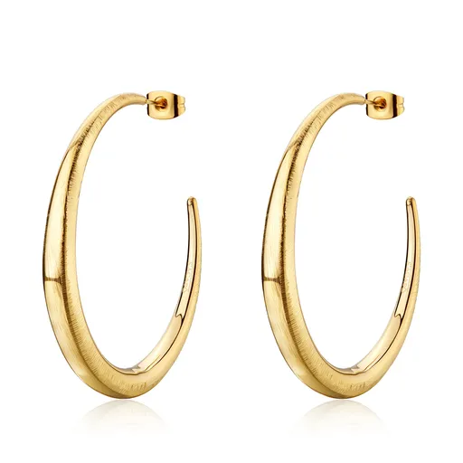 S'Agapõ Moderní pozlacené kruhové náušnice Chunky SHK121