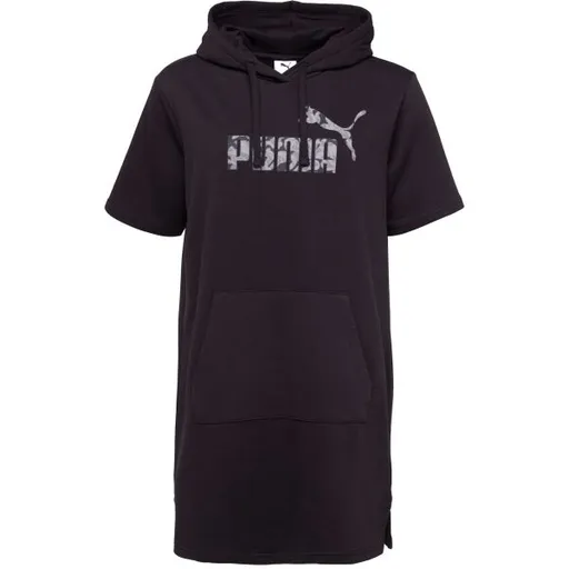 Puma HOODED LOGO DRESS Dámská moderní mikina, černá, velikost