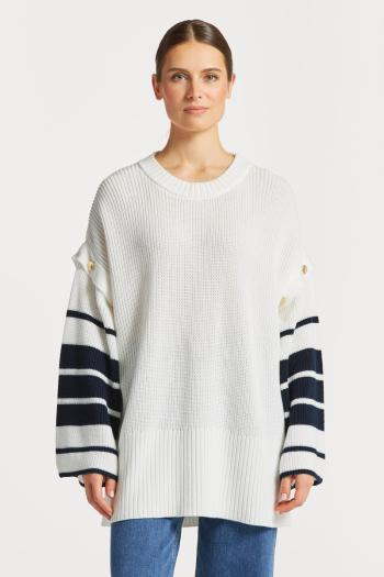 SVETR GANT OVERSIZED STRIPED C-NECK CREAM3