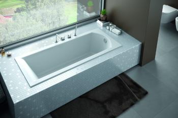 BESCO - Obdĺžniková vaňa SHEA SLIM - Nožičky k vani - S nožičkami, Rozmer vane - 180 × 80 cm VANSHEA180SLIM+OLVPINOZSTELWD