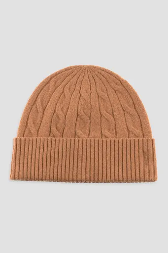 ČEPICE GANT WOOL CABLE BEANIE WHISKEY BROWN