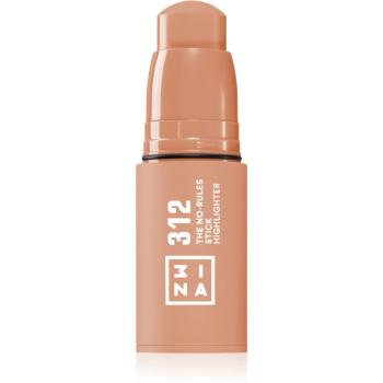 3INA The No-Rules Stick multifunkční tužka na oči, rty a tváře odstín Highlighter 312 - Translucent rose gold 5 g