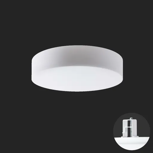 OSMONT ERI67160 ERIS V4 stropní/nástěnné skleněné polovestavné svítidlo bílá IP44 3000 K 52W LED nouzové kombinované 3 h