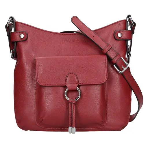Kožená dámská crossbody kabelka Hexagona Ritta - vínová