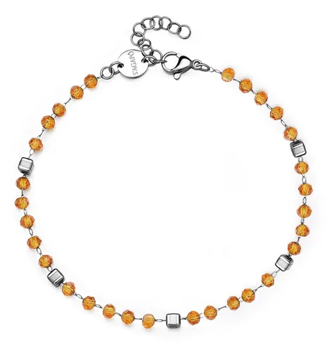 S'Agapõ Nadčasový náramek s oranžovými korálky Shrine SSR13