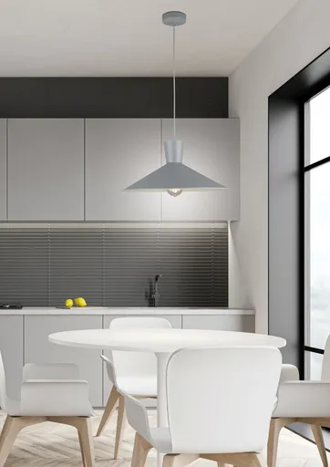 Závěsná lampa Elista Ledea v šedé kovové barvě