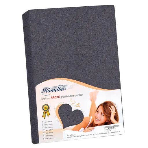 Bellatex Froté prostěradlo Kamilka grafitová, 140 x 200 cm