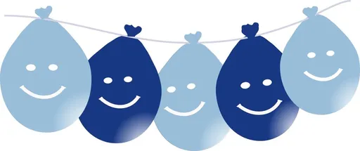 Balonky smajlík visící 5ks mix modré -