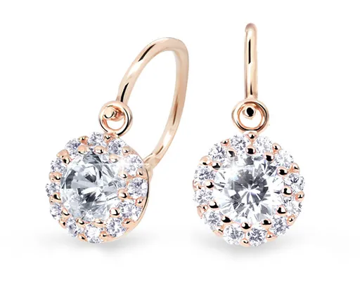 Cutie Jewellery Krásné dětské náušnice z růžového zlata C2745-10-X-4 bílá