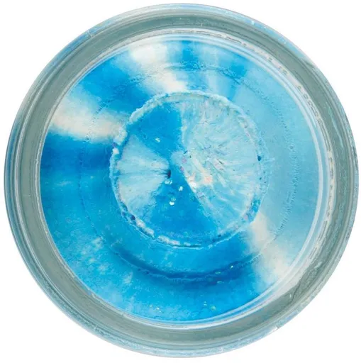 Berkley těsto na pstruhy natural glitter troutbait česnek - třpytivá modro-bílá