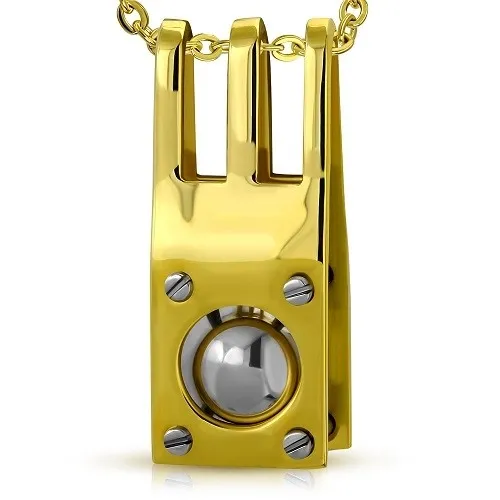 Ocelový přívěsek s nýty a ocelovou kuličkou