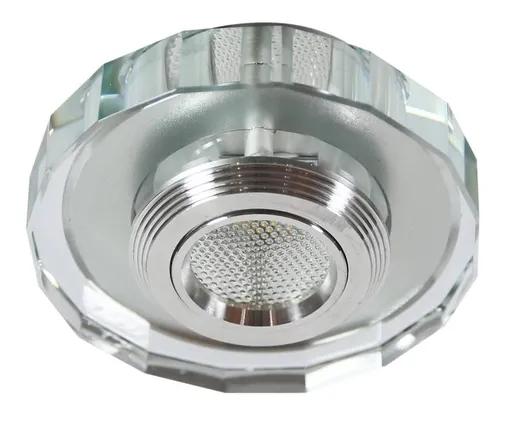 Stropní svítidlo SS-37 Al/Tr 3W LED Cob 230V Stropní svítidlo Plné polygonální průhledné sklo
