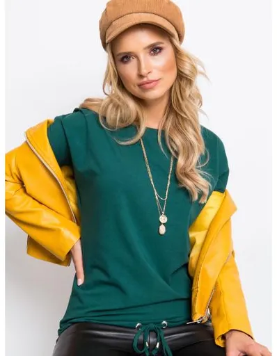 Dámská halenka s dlouhým rukávem CARLA tmavě zelená