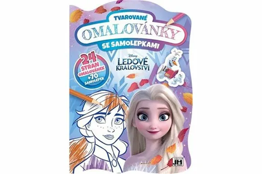 Tvarované omalovánky se samolepkami - Ledové království