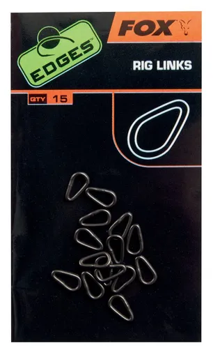 Fox Oválné slzy na návazce Edges Rig Links 15ks,Fox Oválné slzy na návazce Edges Rig Links 15ks