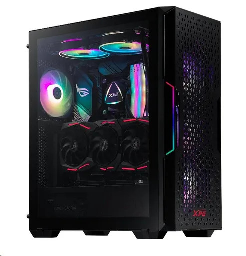 ADATA XPG case STARKER AIR Mid-Tower, bez zdroje, 1x 120mm + 1x 120mm ARGB, Černá