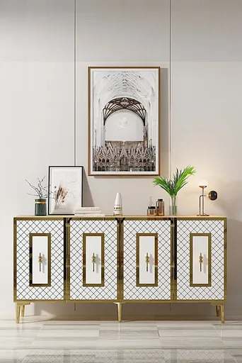 Konzolový stolek Puma 150 - Sapphire Oak, White, Gold