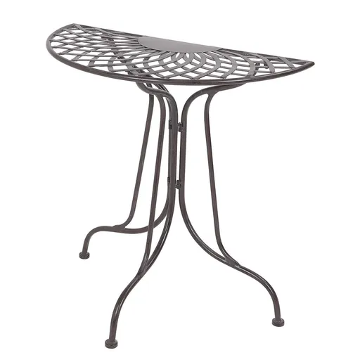 MANDALA GARDEN Stůl půlkruhový - tm. hnědá