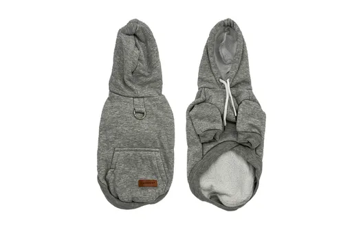 Vsepropejska Cotex bavlněná mikina pro psa s poutkem Barva: Šedá, Délka zad (cm): 24, Obvod hrudníku: 34 - 38 cm