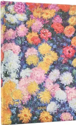 Diář Paperblanks 2026,Monet’s Chrysanthemums - 12M, Maxi, vertikální