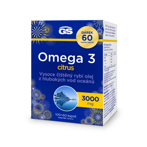 GS Omega 3 citrus 100+60 kapslí NAVÍC
