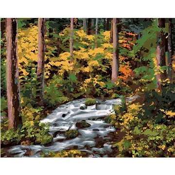 Zuty - Malování podle čísel - POTOK V LESE (DENNIS FRATES), 80x100 cm, vypnuté plátno na rám (HRAmmb03805nad)