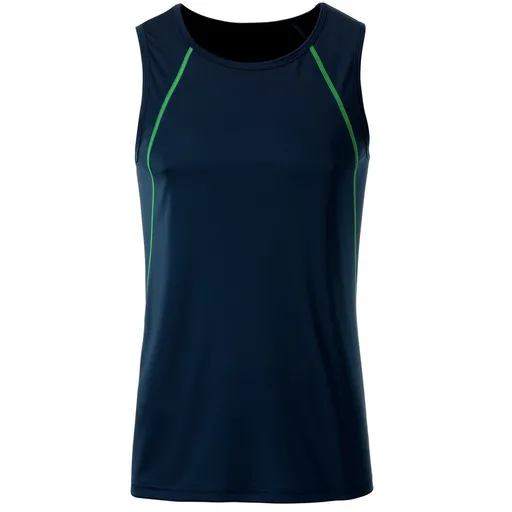 James & Nicholson (Daiber) Pánské funkční tílko JN494 - Tmavě modrá / jasně žlutá | XL