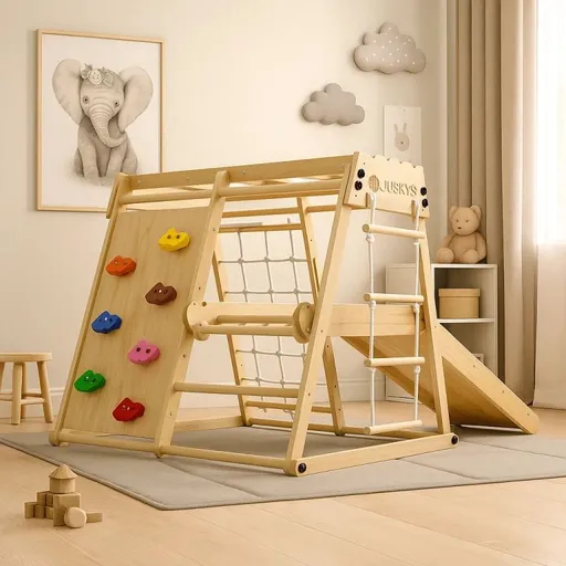 Dětské dřevěné indoor hřiště, skládací, 100 cm