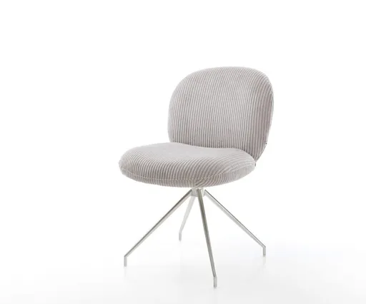 Jídelní židle Nube-Flex manšestr stříbrnošedá křížová zúžená