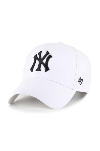 Čepice s vlněnou směsí 47brand MLB New York Yankees bílá barva, s aplikací, B-MVPSP17WBP-WHM